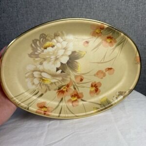 MCM DAE HO Korean Fiberglass Traymold Small Tray Autumn Pink Floral Thanksgiving